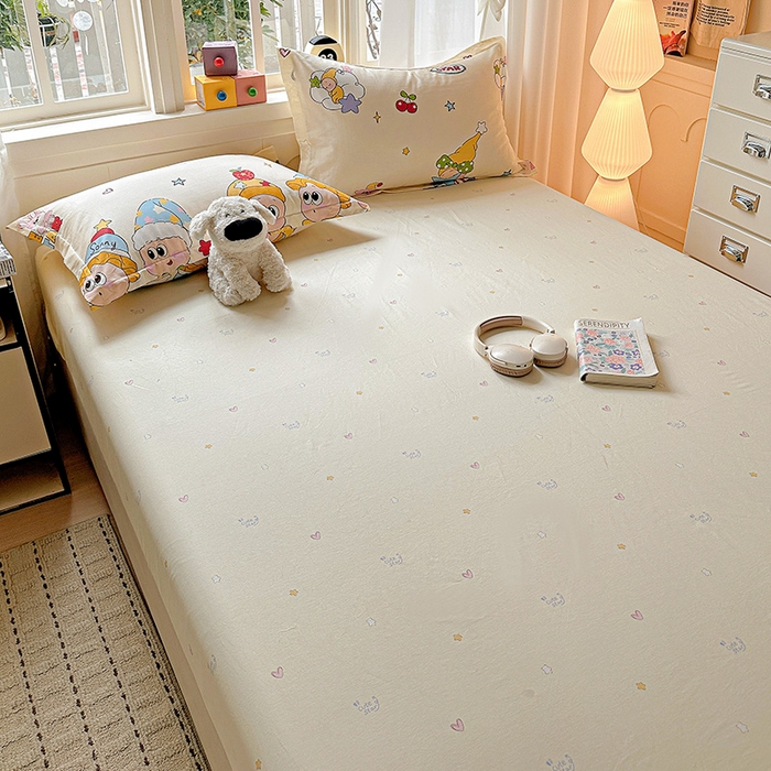 91家纺网 家纺一手货源 找家纺 依庭 2026新款12868全棉纯棉印花床笠星星漫游记