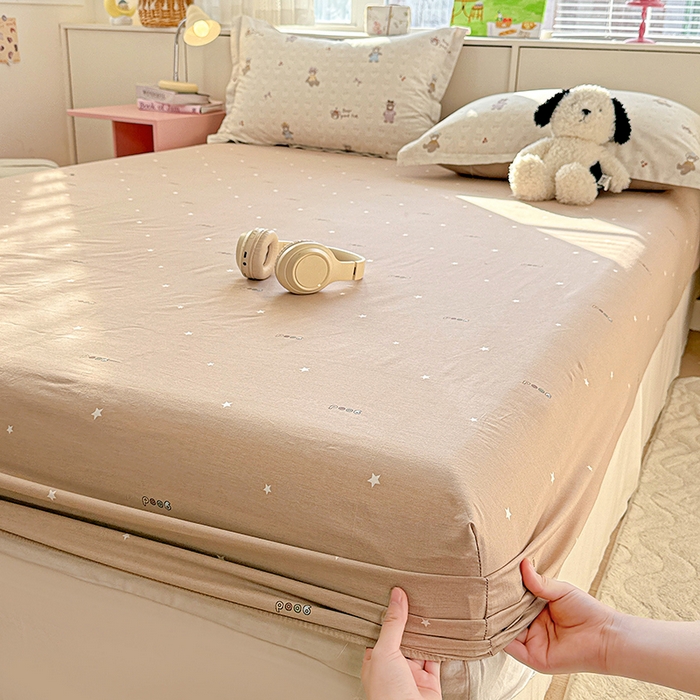 91家纺网 家纺一手货源 找家纺 依庭 2026新款12868全棉纯棉印花床笠熊熊漫歌