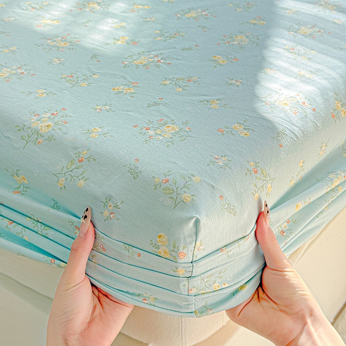 91家纺网 家纺一手货源 找家纺 依庭 2026新款12868全棉纯棉印花床笠云舒花