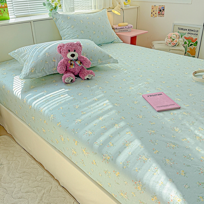 91家纺网 家纺一手货源 找家纺 依庭 2026新款12868全棉纯棉印花床笠云舒花