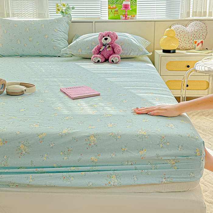 91家纺网 家纺一手货源 找家纺 依庭 2026新款12868全棉纯棉印花床笠云舒花