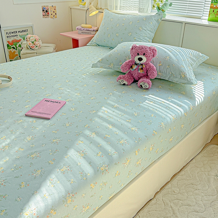 91家纺网 家纺一手货源 找家纺 依庭 2026新款12868全棉纯棉印花床笠云舒花