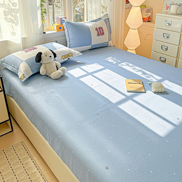 91家纺网 家纺一手货源 找家纺 依庭 2026新款12868全棉纯棉印花床笠足球小将