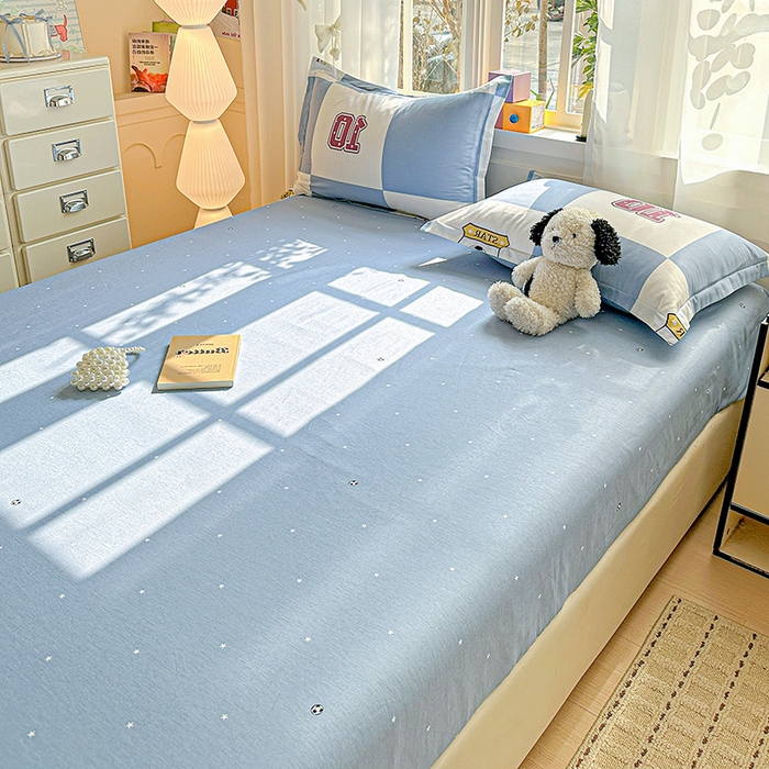 91家纺网 家纺一手货源 找家纺 依庭 2026新款12868全棉纯棉印花床笠足球小将