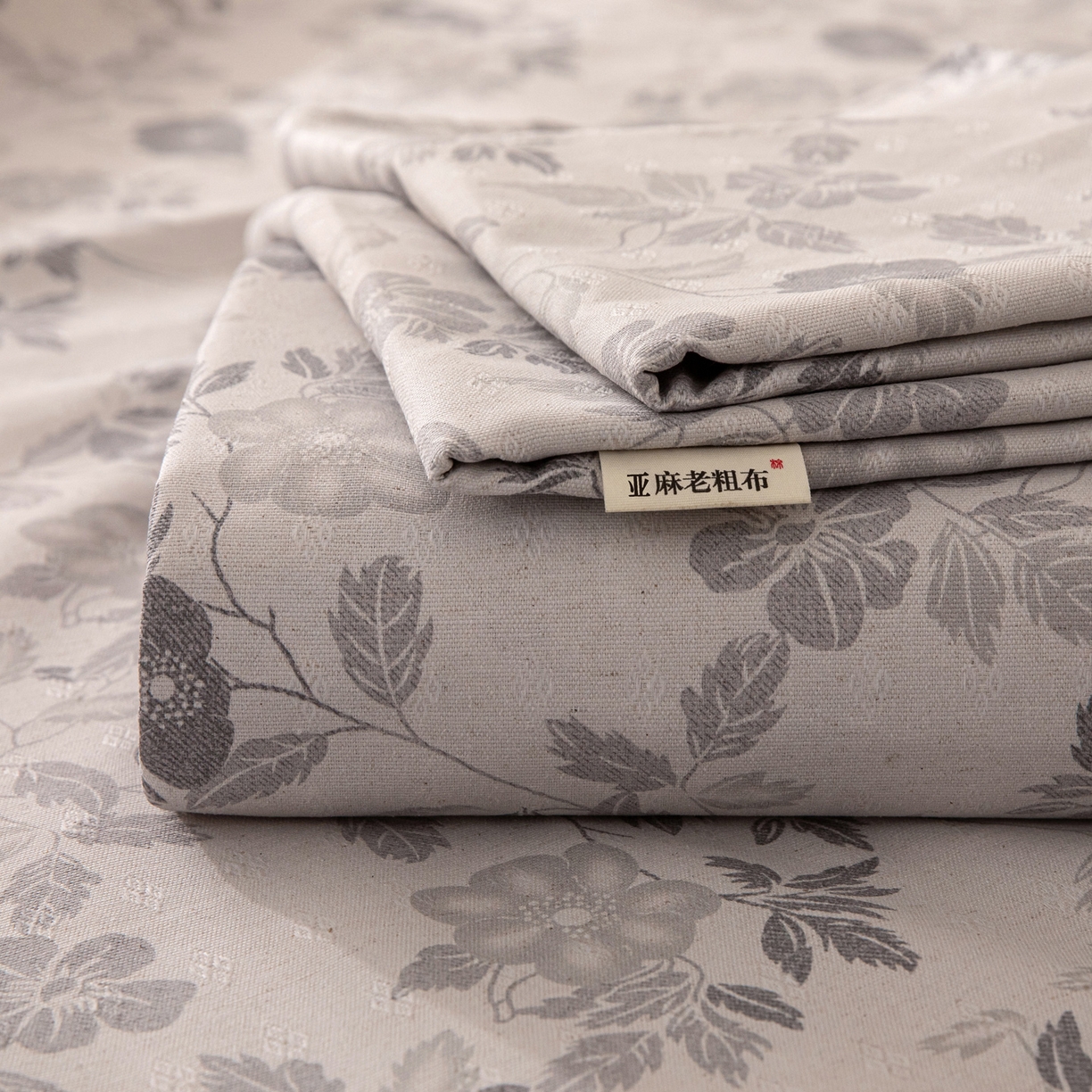 91家纺网 家纺一手货源 找家纺 首爱家纺 2026新款亚麻老粗布床单凉席 雾蔷