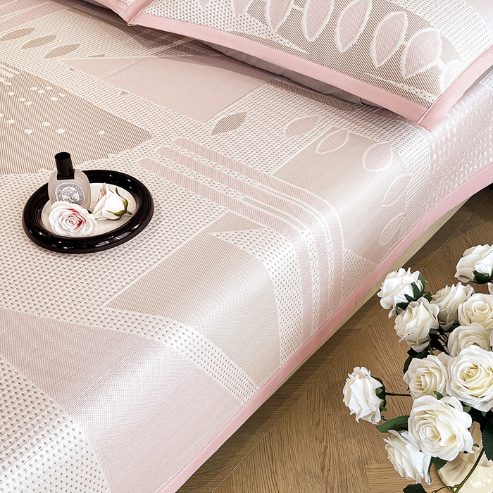 91家纺网 家纺一手货源 找家纺 （总）雅诗帛 2026新款PE凉感丝凉席三件套-几何