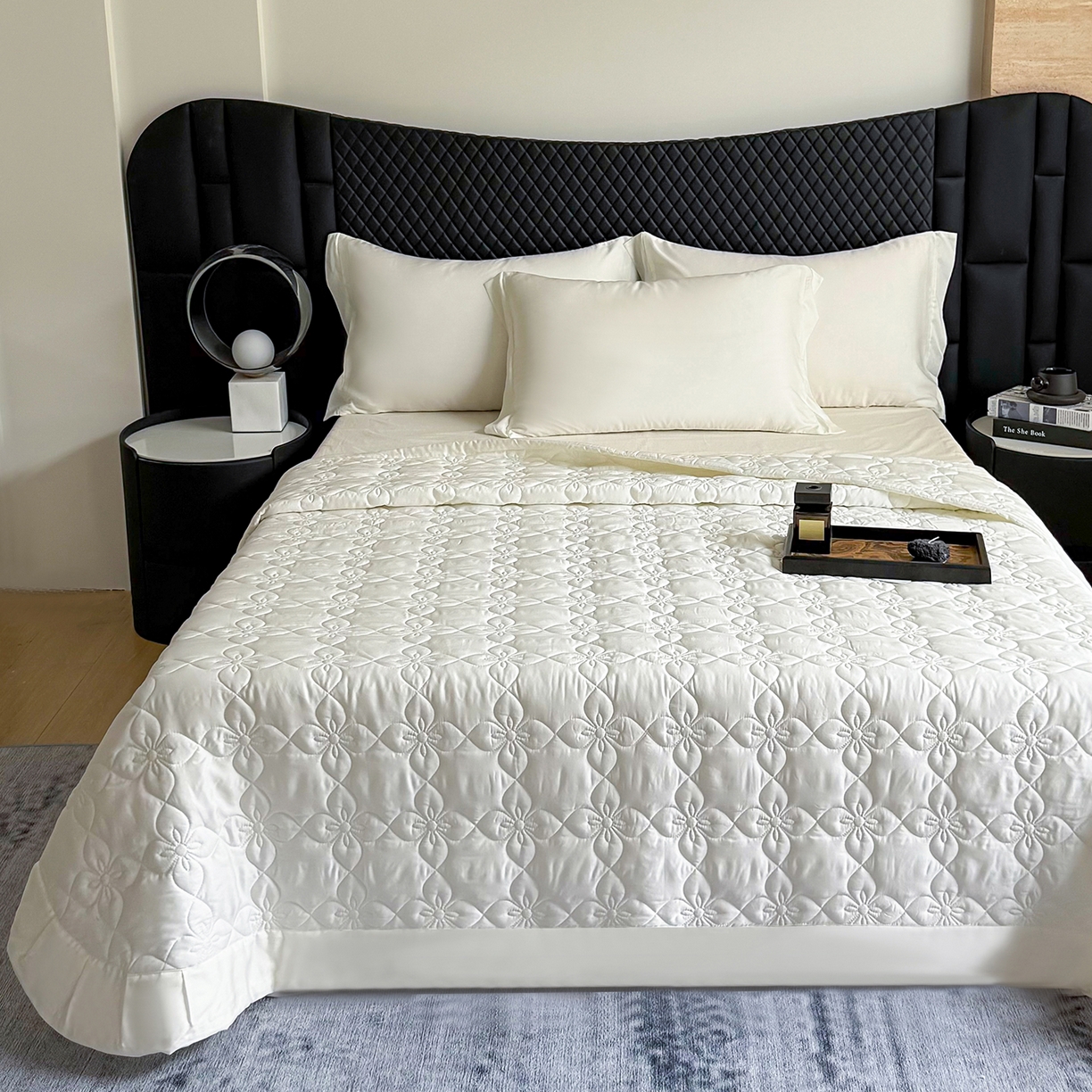 91家纺网 家纺一手货源 找家纺 （总）三俏家纺 2026新款60支双面天丝床盖纯色