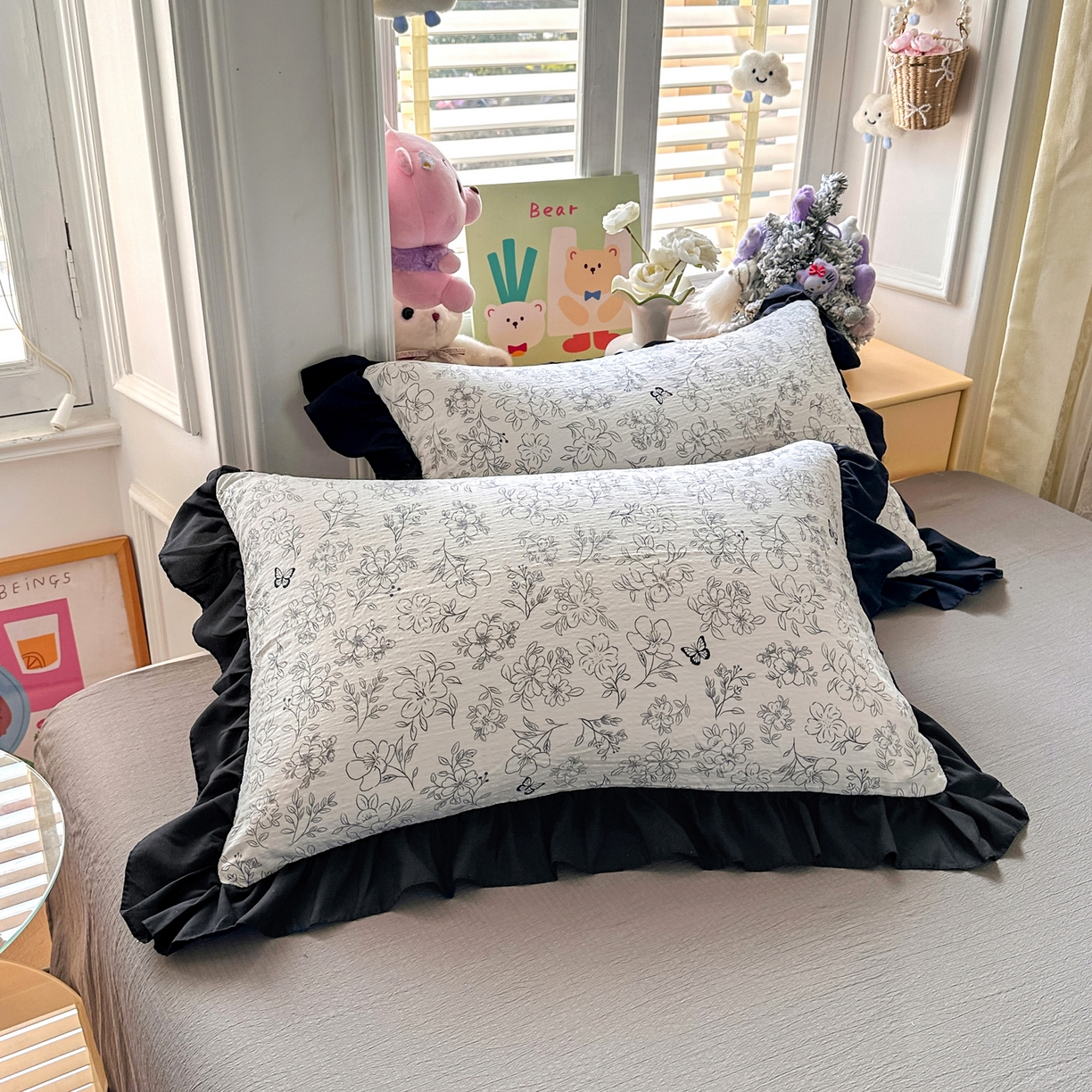 91家纺网 家纺一手货源 找家纺 （总）优卡迪家纺馆 2026新款皱皱棉黑花边夏被四件套下载文件包含买家秀