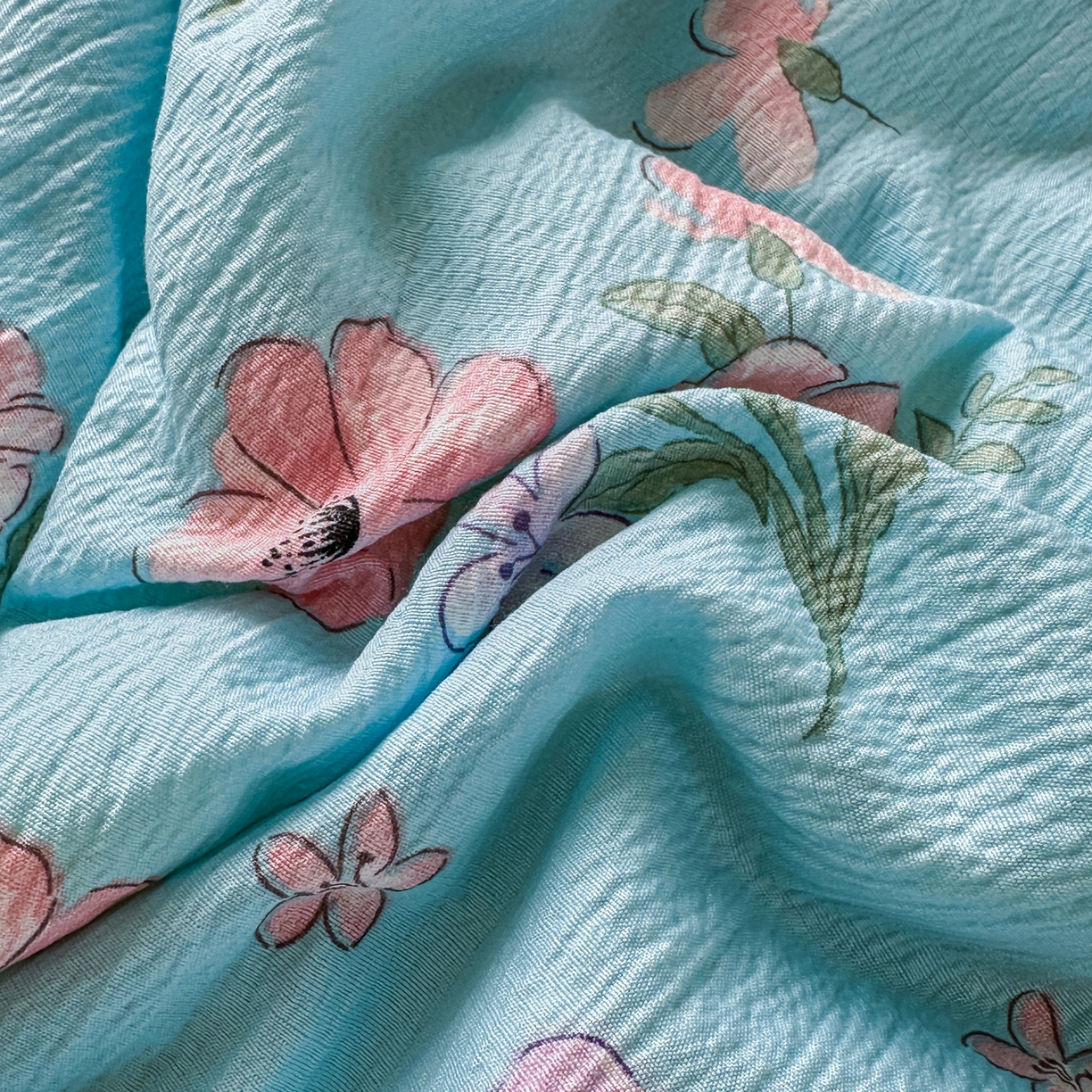 91家纺网 家纺一手货源 找家纺 优卡迪家纺馆 2026新款皱皱棉黑花边夏被四件套下载文件包含买家秀 泡沫之夏(花边款)