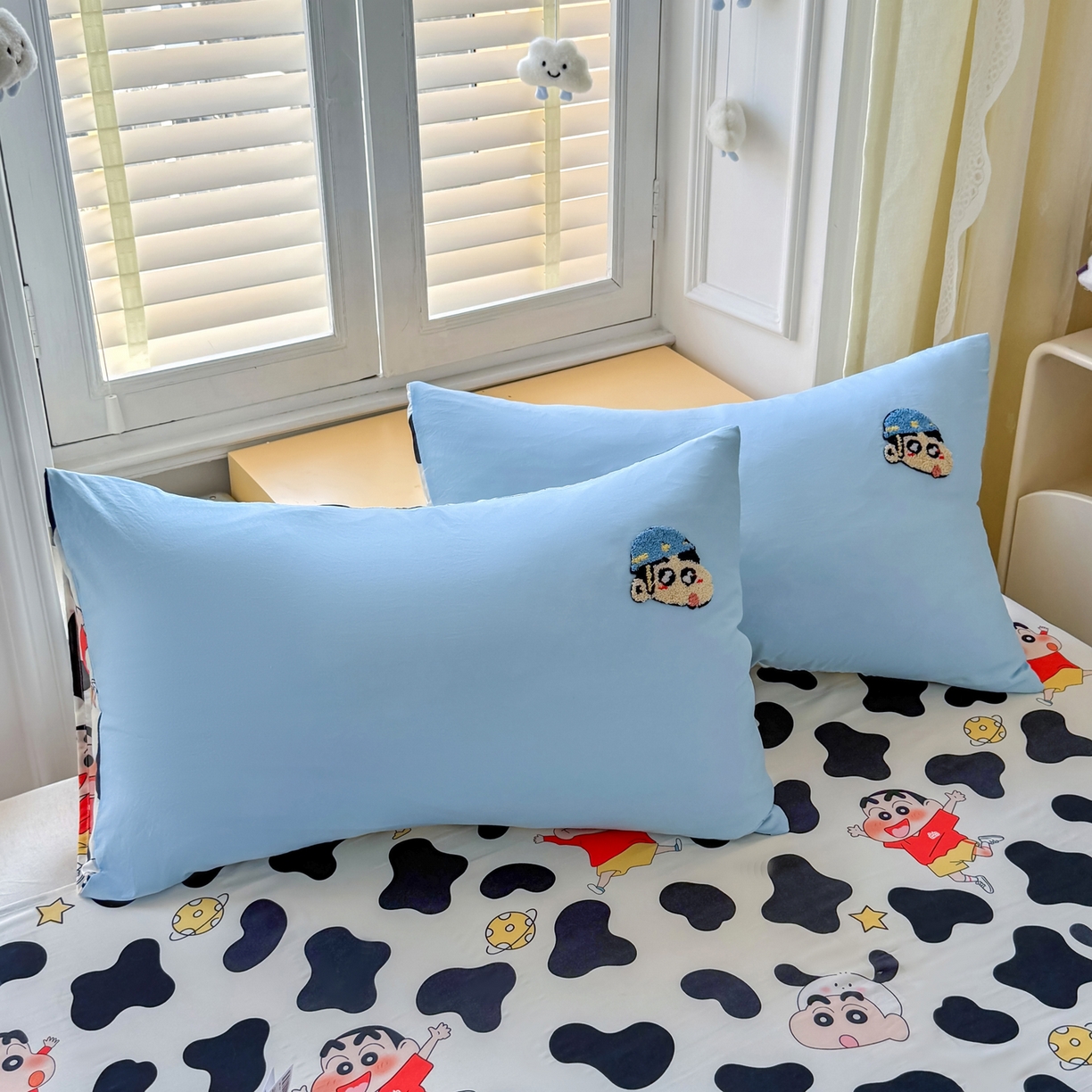 91家纺网 家纺一手货源 找家纺 优卡迪家纺馆 2026新款水洗棉印加绣夏被四件套下载文件包含买家秀 动感涂鸭-天蓝