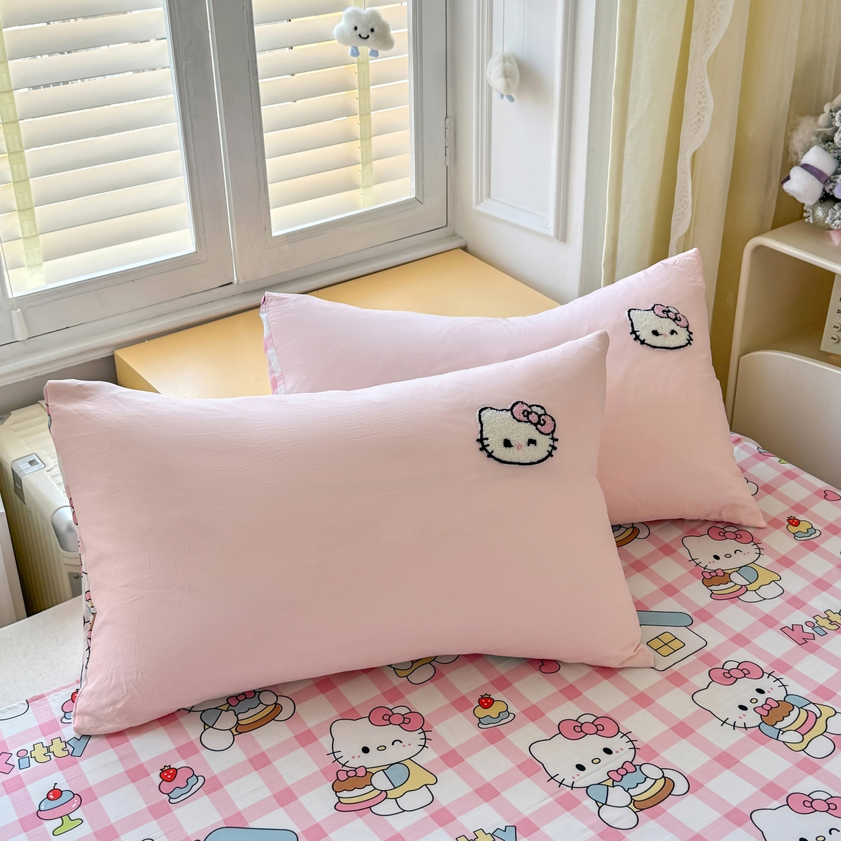 91家纺网 家纺一手货源 找家纺 优卡迪家纺馆 2026新款水洗棉印加绣夏被四件套下载文件包含买家秀 甜梦小喵-玉粉