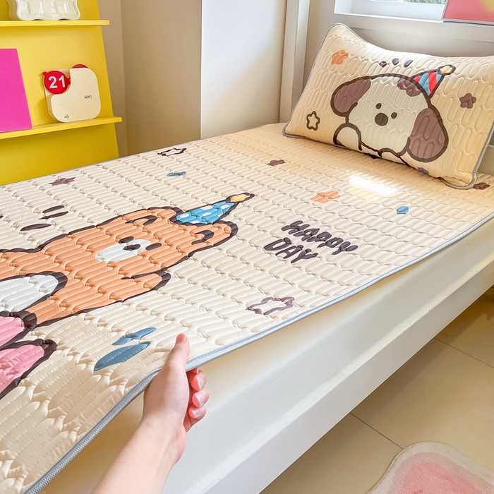 91家纺网 家纺一手货源 找家纺 （总）川悦生活 2026新款大版宿舍凉感丝学生床凉席三件套