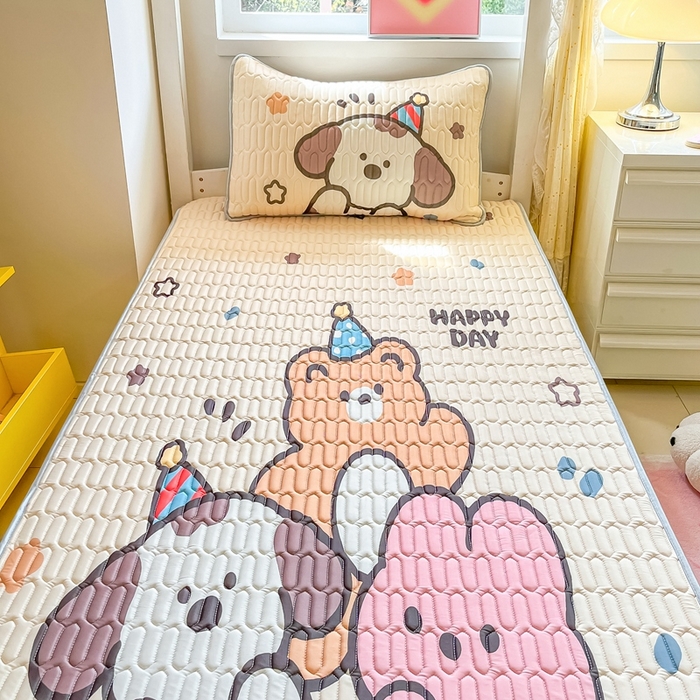 91家纺网 家纺一手货源 找家纺 （总）川悦生活 2026新款大版宿舍凉感丝学生床凉席三件套