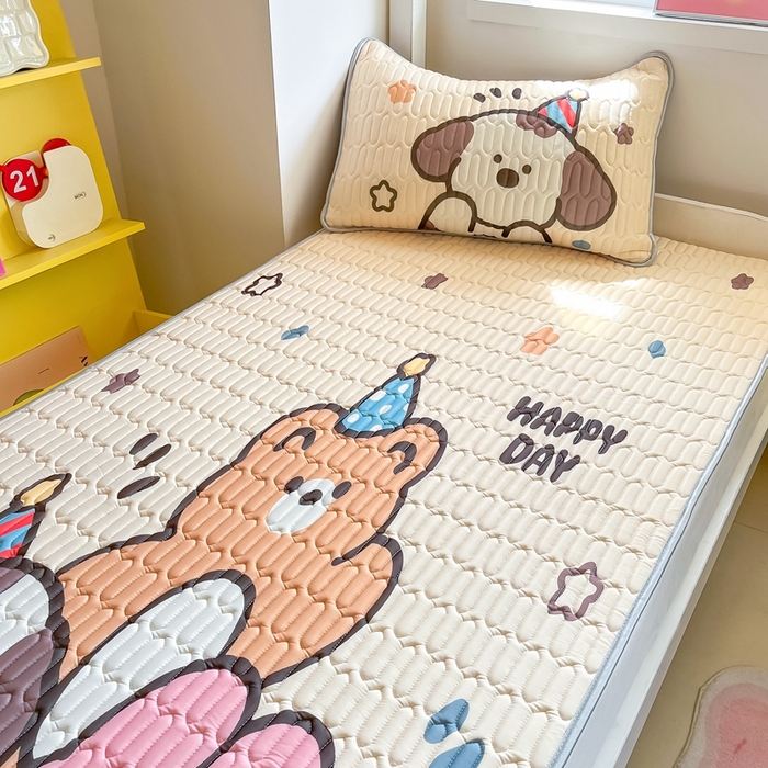 91家纺网 家纺一手货源 找家纺 （总）川悦生活 2026新款大版宿舍凉感丝学生床凉席三件套