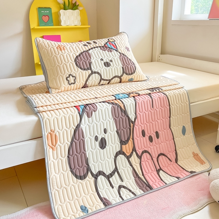 91家纺网 家纺一手货源 找家纺 （总）川悦生活 2026新款大版宿舍凉感丝学生床凉席三件套