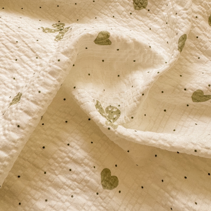 91家纺网 家纺一手货源 找家纺 凤杰家纺 2026新款云感双层纱床盖四件套 浅绿格纹