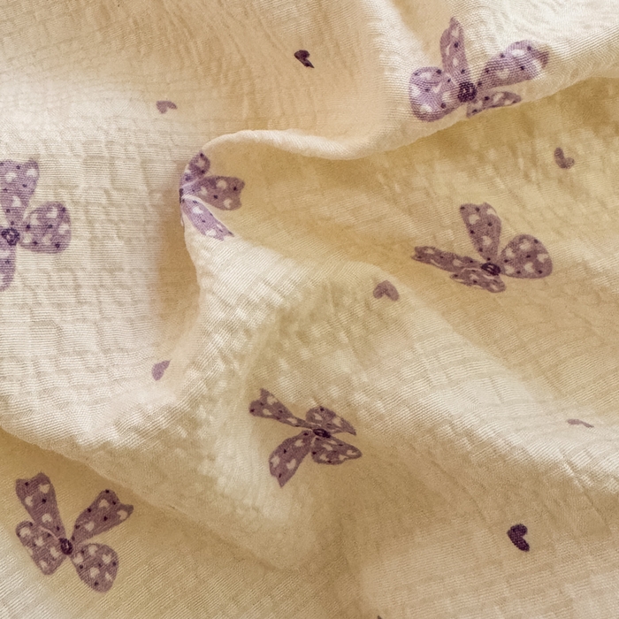 91家纺网 家纺一手货源 找家纺 凤杰家纺 2026新款云感双层纱床盖四件套 紫韵蝴蝶结