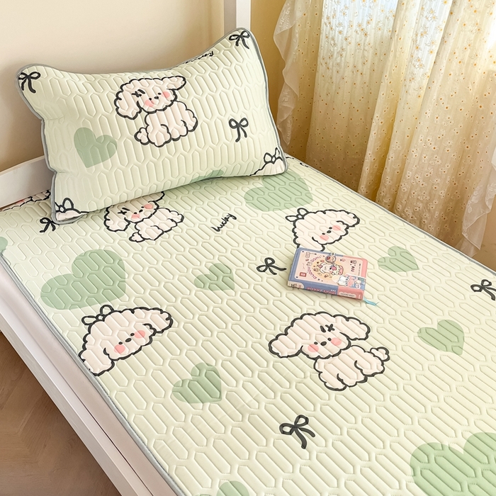 91家纺网 家纺一手货源 找家纺 （总）川悦生活 2026新款大版宿舍凉感丝学生床凉席三件套