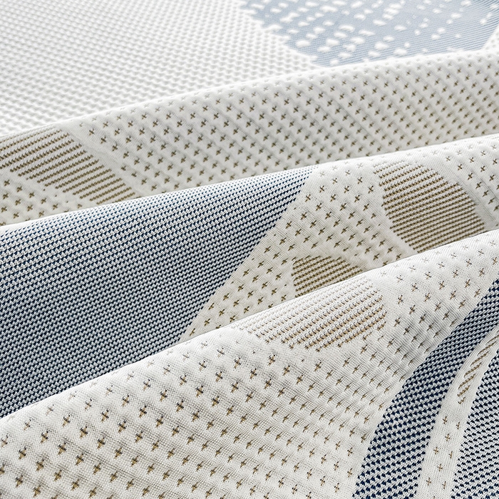 91家纺网 家纺一手货源 找家纺 雅诗帛 2026新款PE凉感丝凉席三件套-几何 几何-蓝