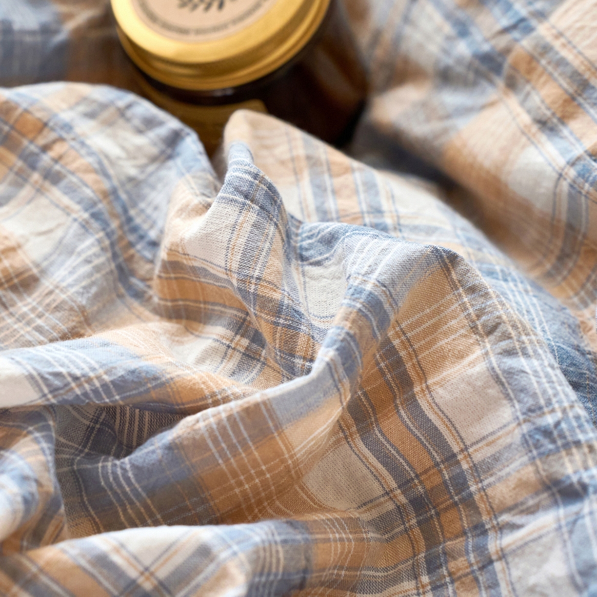 91家纺网 家纺一手货源 找家纺 春皖家纺 2026春夏新款全棉水洗棉单枕套枕套单件单品枕套 翠竹-蓝格