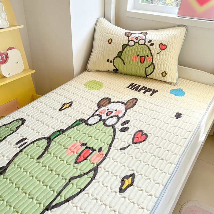 91家纺网 家纺一手货源 找家纺 （总）川悦生活 2026新款大版宿舍凉感丝学生床凉席三件套