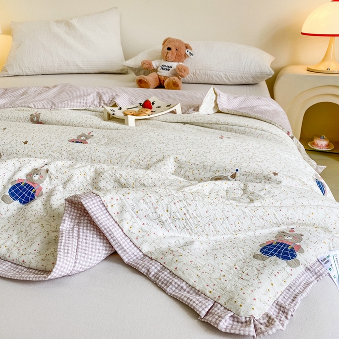 91家纺网 家纺一手货源 找家纺 （总）宇淳国际 2026新款水洗棉荷叶边夏凉被夏被空调被