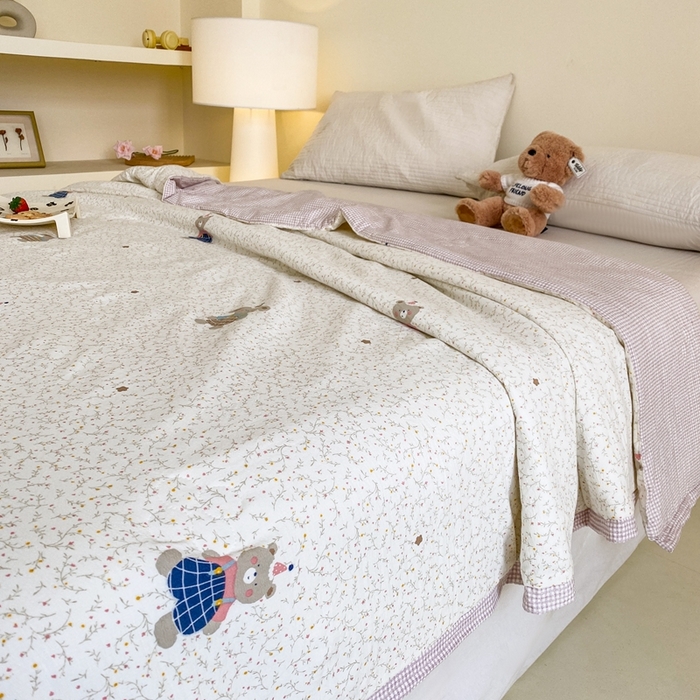 91家纺网 家纺一手货源 找家纺 （总）宇淳国际 2026新款水洗棉荷叶边夏凉被夏被空调被