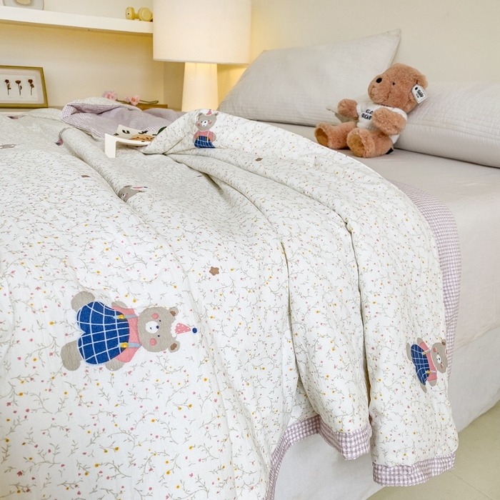 91家纺网 家纺一手货源 找家纺 （总）宇淳国际 2026新款水洗棉荷叶边夏凉被夏被空调被