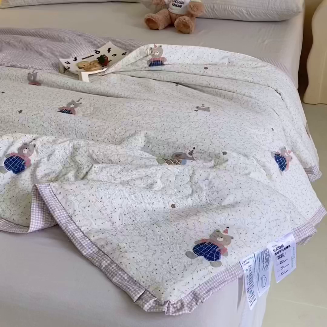 91家纺网 家纺一手货源 找家纺 （总）宇淳国际 2026新款水洗棉荷叶边夏凉被夏被空调被