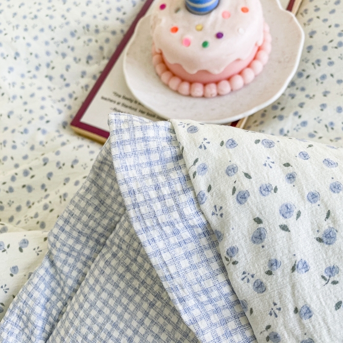 91家纺网 家纺一手货源 找家纺 宇淳国际 2026新款水洗棉荷叶边夏凉被 蓝星絮语