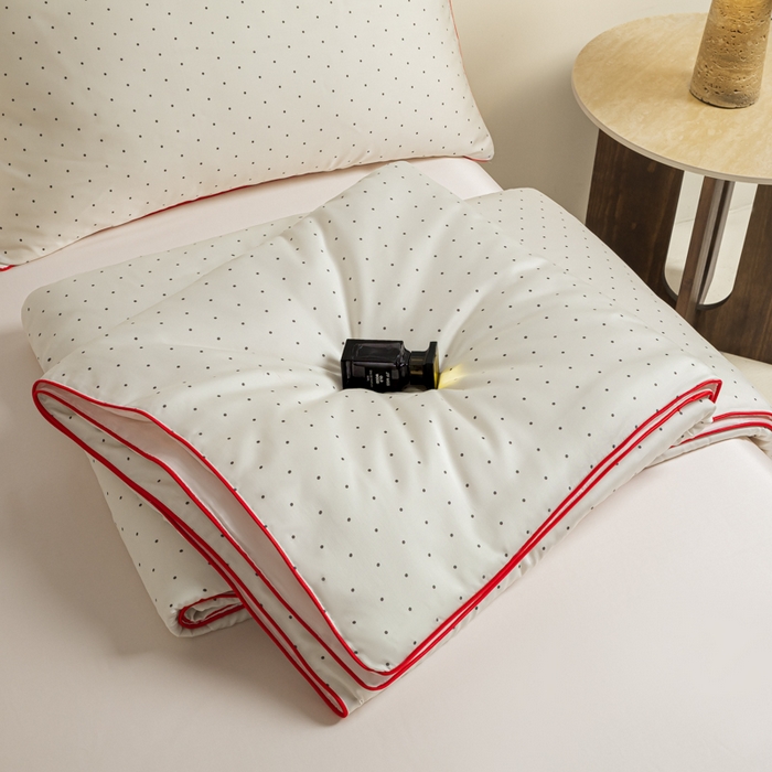 爱彼家纺 2026新款冰丝印花夏被四件套滚边设计款冰丝空调被印花单夏被-系列一 夜影郁香