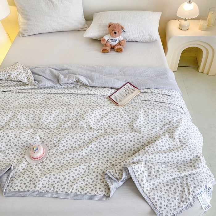 91家纺网 家纺一手货源 找家纺 宇淳国际 2026新款水洗棉荷叶边夏凉被 田园碎梦