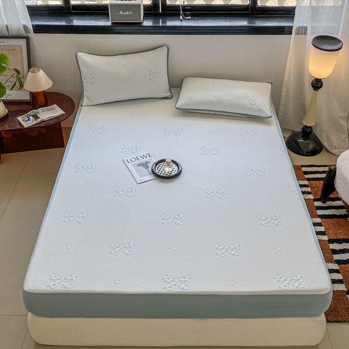 91家纺网 家纺一手货源 找家纺 （总）悦织湾家纺 2026新款提花凉豆豆凉席三件套夏季3D豆豆席冰爽席子床笠款蝴蝶结小熊系列