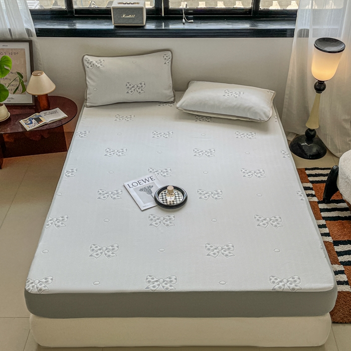 91家纺网 家纺一手货源 找家纺 （总）悦织湾家纺 2026新款提花凉豆豆凉席三件套夏季3D豆豆席冰爽席子床笠款蝴蝶结小熊系列