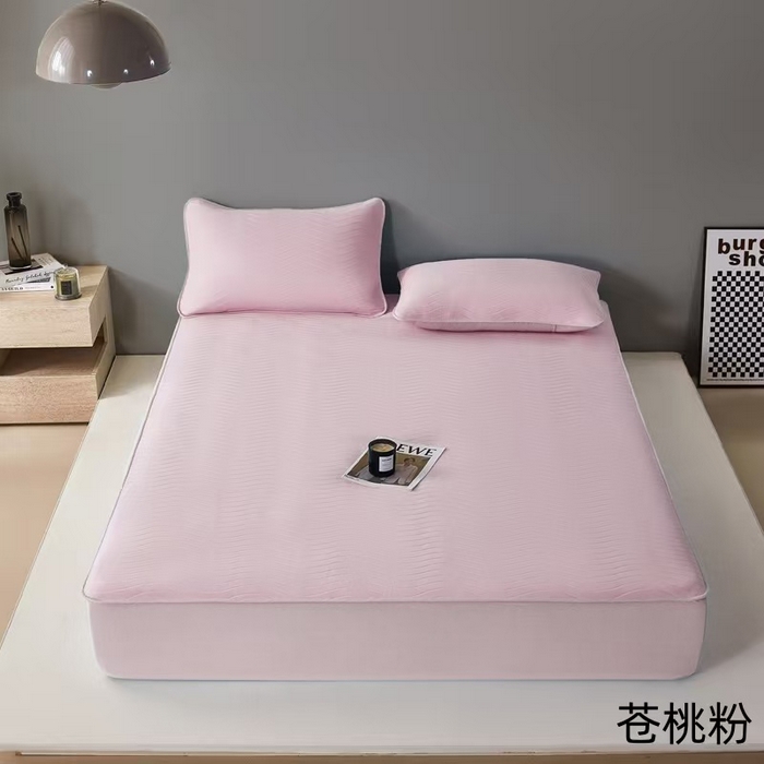 91家纺网 家纺一手货源 找家纺 玖玖爱家纺 2026新款0胶感母婴呱呱席床笠款 苍桃粉