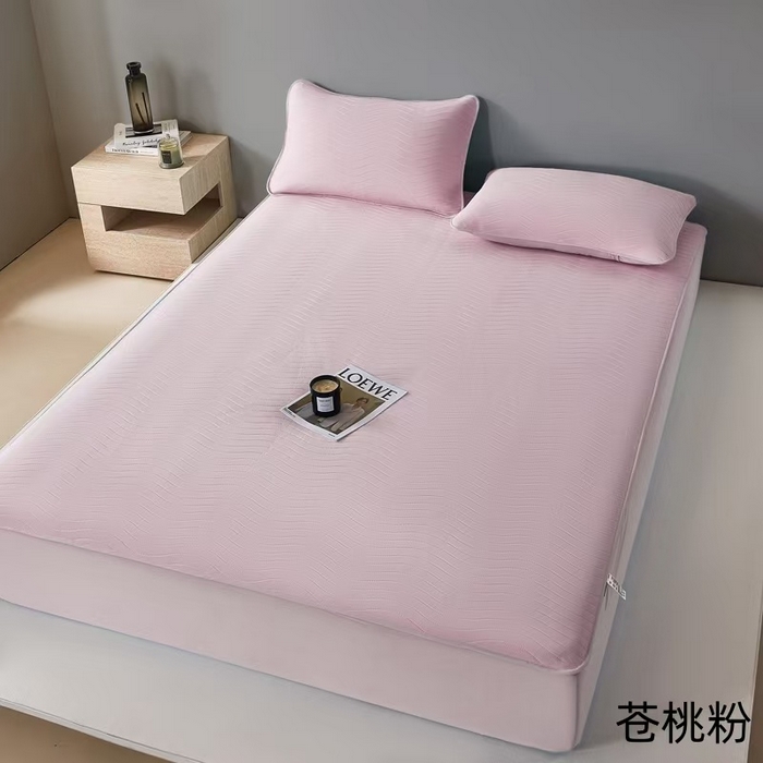 91家纺网 家纺一手货源 找家纺 玖玖爱家纺 2026新款0胶感母婴呱呱席床笠款 苍桃粉