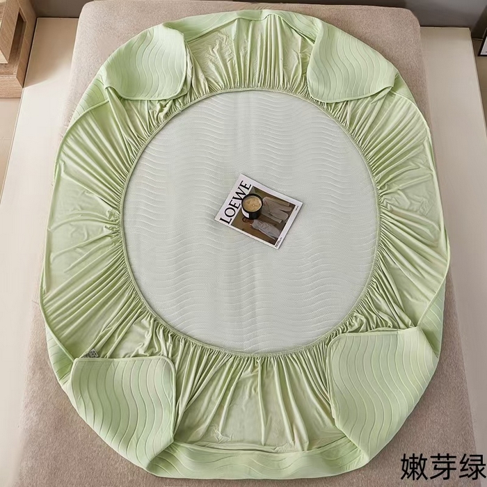 91家纺网 家纺一手货源 找家纺 玖玖爱家纺 2026新款0胶感母婴呱呱席床笠款 嫩芽绿