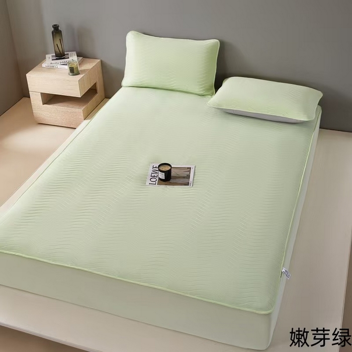 91家纺网 家纺一手货源 找家纺 玖玖爱家纺 2026新款0胶感母婴呱呱席床笠款 嫩芽绿