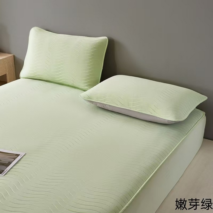 91家纺网 家纺一手货源 找家纺 玖玖爱家纺 2026新款0胶感母婴呱呱席床笠款 嫩芽绿