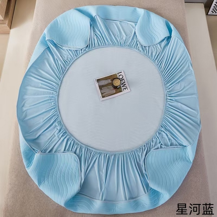 91家纺网 家纺一手货源 找家纺 玖玖爱家纺 2026新款0胶感母婴呱呱席床笠款 星河蓝