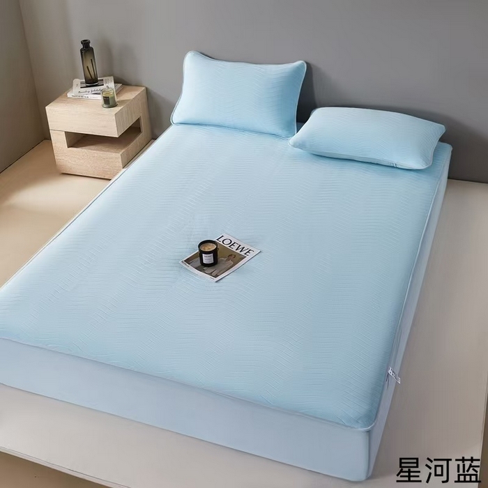 91家纺网 家纺一手货源 找家纺 玖玖爱家纺 2026新款0胶感母婴呱呱席床笠款 星河蓝