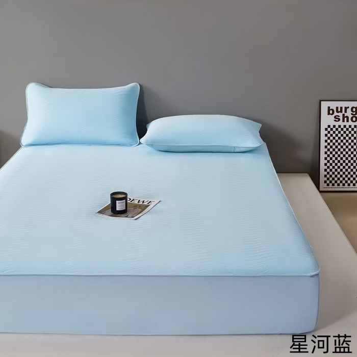 91家纺网 家纺一手货源 找家纺 玖玖爱家纺 2026新款0胶感母婴呱呱席床笠款 星河蓝