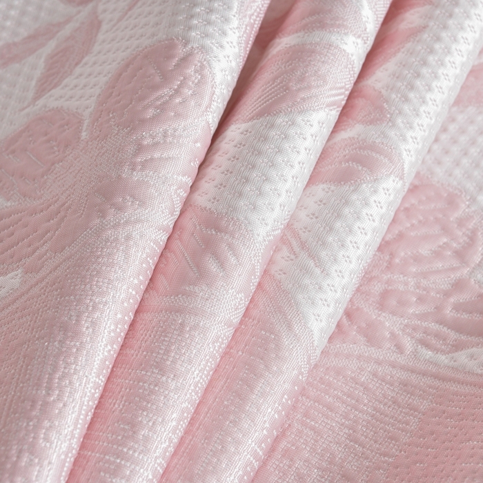 91家纺网 家纺一手货源 找家纺 诺梵家纺 2026新款冰豆豆PE高分子凉感印花床裙款凉席三件套 小蛮腰粉