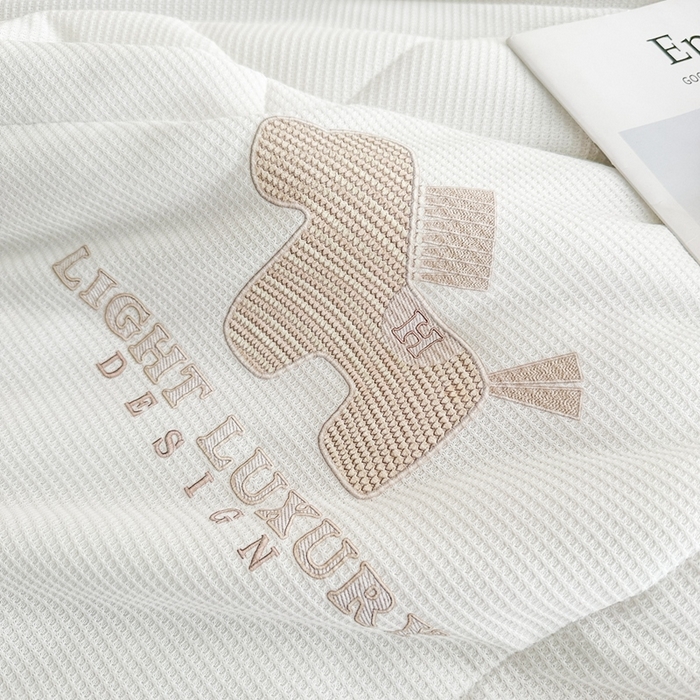 91家纺网 家纺一手货源 找家纺 宇淳国际 2026新款华夫格夏凉被 本白