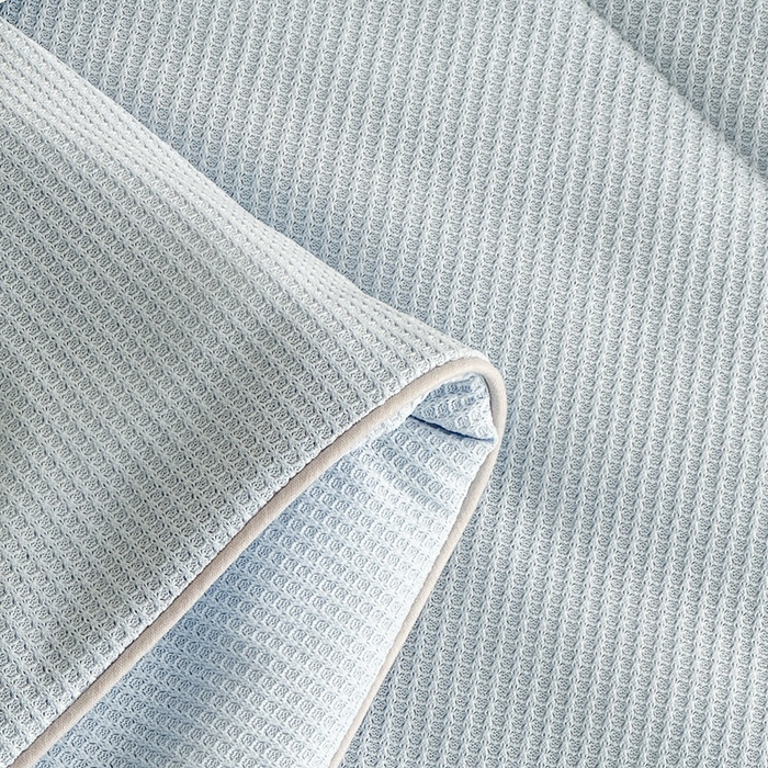 91家纺网 家纺一手货源 找家纺 宇淳国际 2026新款华夫格夏凉被 浅蓝灰