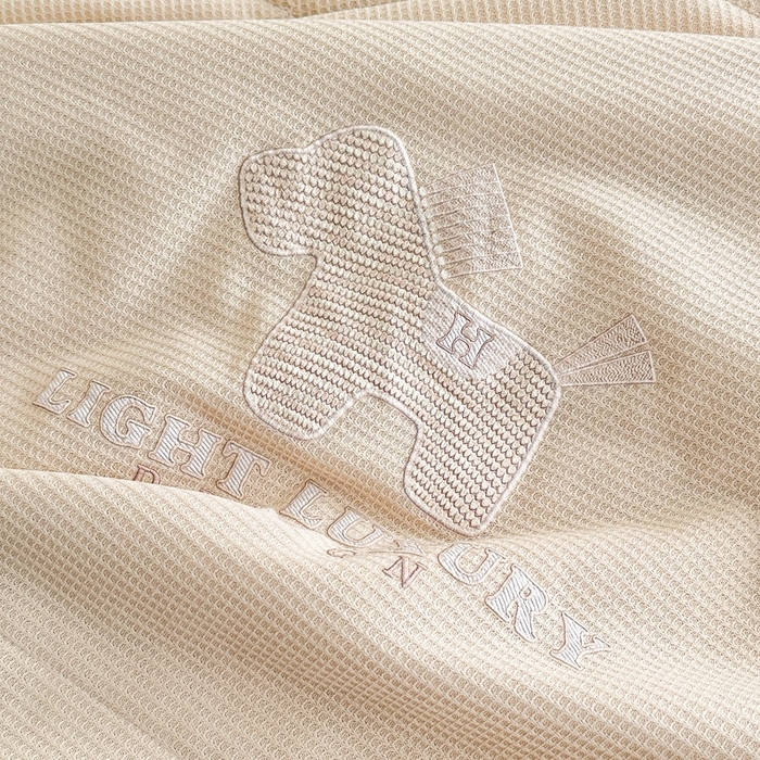 91家纺网 家纺一手货源 找家纺 宇淳国际 2026新款华夫格夏凉被 卡其