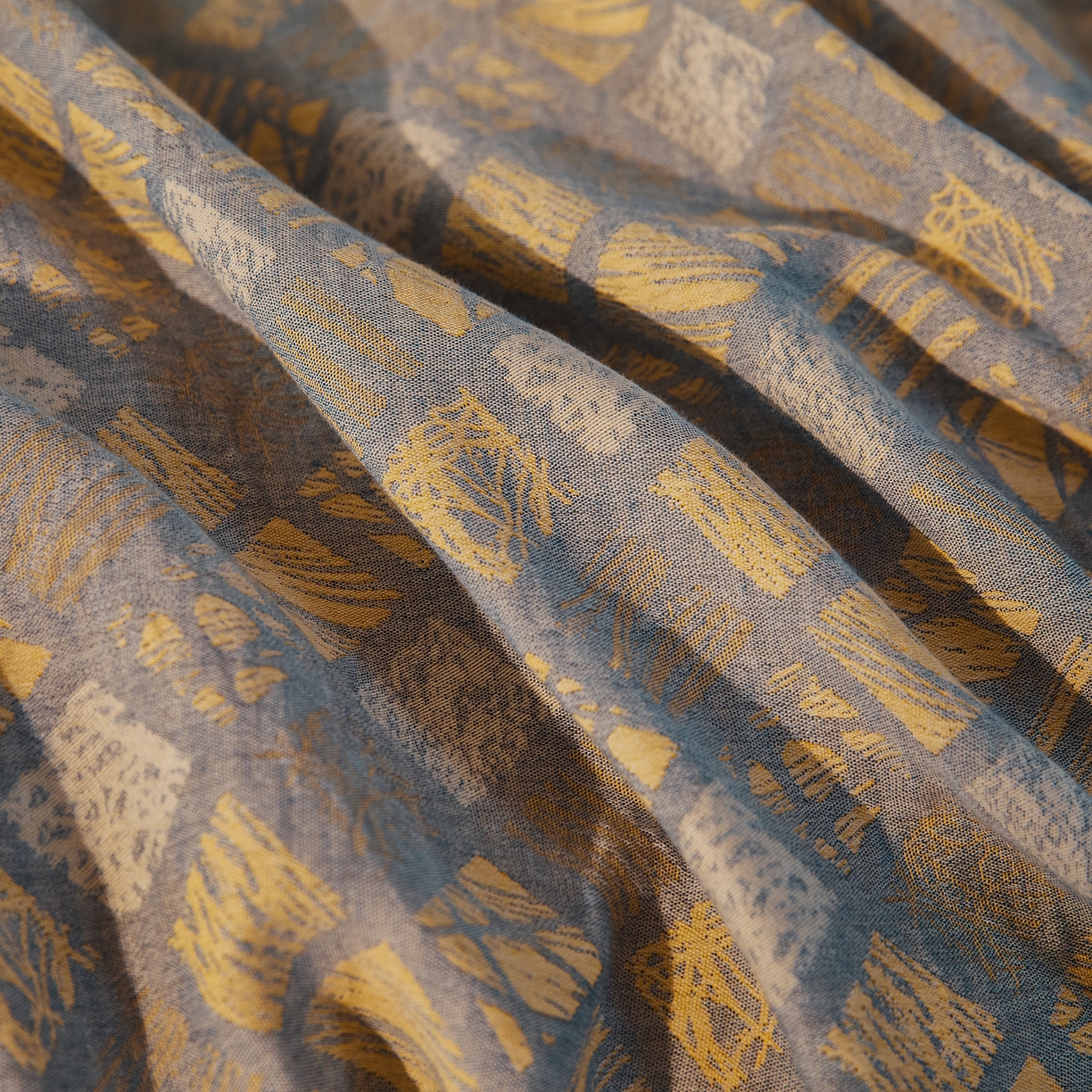 91家纺网 家纺一手货源 找家纺 （总）仰望棉麻双层纱供应链 2026新款全棉色织提花双层纱纽扣款四件套-木林漫