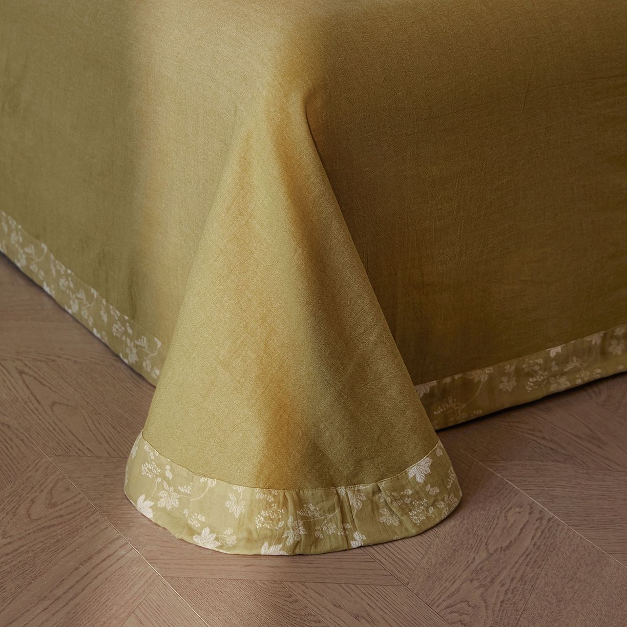 91家纺网 家纺一手货源 找家纺 （总）仰望棉麻双层纱供应链 2026新款全棉色织提花双层纱纽扣款四件套-森意棉棉