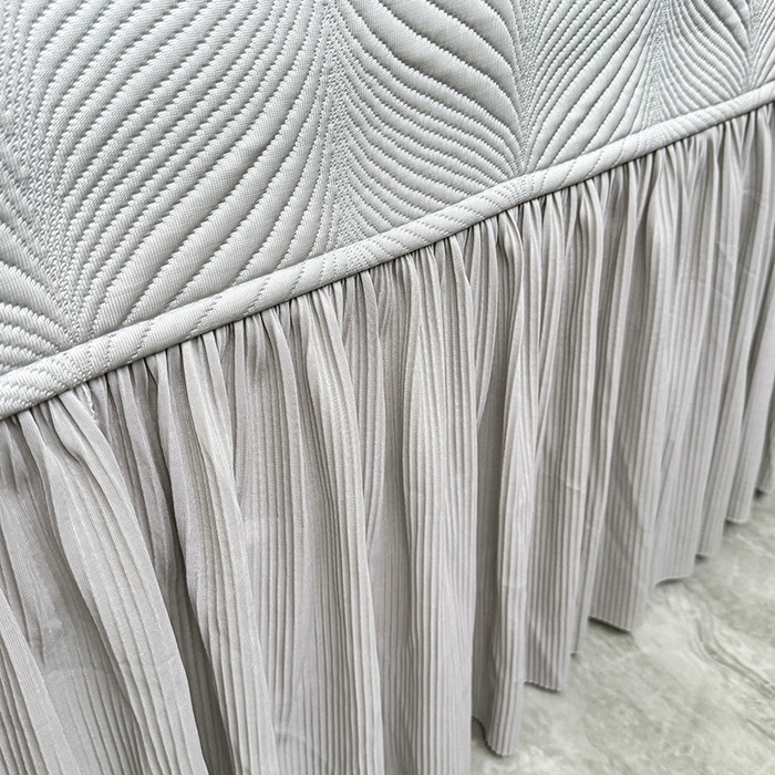 91家纺网 家纺一手货源 找家纺 红夫人 2026新款PE高分子复合凉感席韩版床裙款凉席三件套-冰川 冰川-灰色