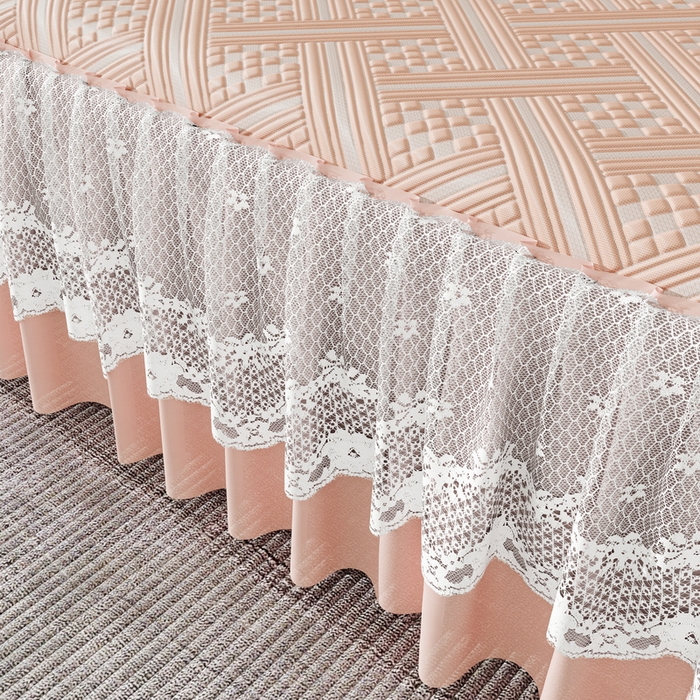 91家纺网 家纺一手货源 找家纺 （总）雅诗帛 2026新款PE凉感丝床裙款凉席三件套-织序